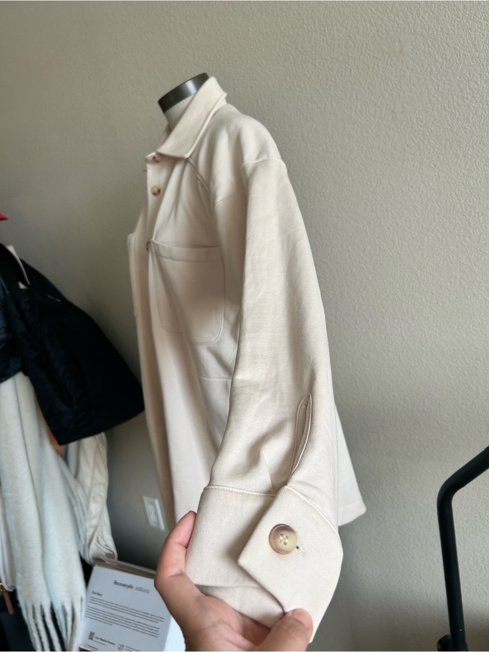 Reiss Cream Button-Front Utility Jacket - Picture 4 of 12